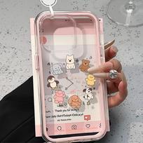 Piešiniais dekoruotas telefono dėklas iPhone 17 11 12 13 14 15 16 iPhone 17 12 13 14 15 16 Pro 17 12 13 14 15 16 Pro Max Aukštos kokybės piešiniais dekoruotas gyvūnų mielas telefono dėklas iPhone 17 juoda