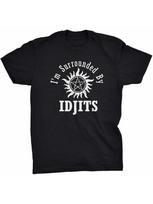 Supernatural Idjits Bobby Singer pattern design -100% cotton summer casual short sleeve O-neck men's printed T-shirt. S