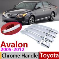 for Toyota Avalon XX30 2005~2012 Chrome Exterior Door Handle Cover Car Accessories Stickers Trim Set 2006 2008 2009 2010 2011 No Button 4 Door