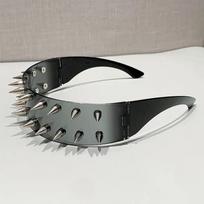 Y2K Steampunk Big Frame Nail Rivet Sunglasses Women For Men Vintage Luxury Brand Designer Sun Glasses Popular One Piece Eyewear