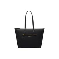 Burberry Black Leather Large Tote Bag With Gold Hardware & Front Zip Pocket For Daily Use Shopping Bag Set(Basic Set+Shopping Bag)