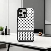 P-Palestina Hattah K-Keffiyeh rašto telefono dėklas, skirtas iPhone 17, 16, 15, 14, 13, 12, 11, Pro Max, magnetinis, Magsafe belaidžiam įkrovimui iPhone14PRO black