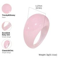 Resin Rings, Wide Thick Dome Knuckle Finger Stackable Joint Ring for Women, Retro Acrylic Transparent Vintage Jewelry