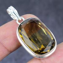 Natural Honey Topaz Gemstone Handmade 925 Sterling Silver Pendant 1.69  ETC-6069