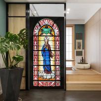 Church Stained Glass Decals Window Film Privacy Heat Insulation and Anti UV Blocking Static Cling Window Sticker for Home J31 (as the picture,40x100cm WxH)