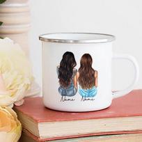 Personalised Best Friend Mug Customized Name Coffee Mugs Drink Wine Juice Tea Cups Cartoon Girls Printed Cup Gifts for Friends