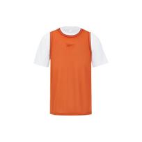 Reebok Hoop 2 In 1 Vest Color Block Knitted Short Sleeve T-Shirt Unisex Tops Orange 23RCS423UGJ1 L