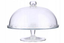 KADAX Cake Plate 29cm Glass With Dome Cake Fruit Round On Foot Pattern 1