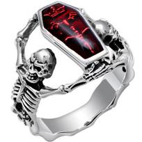Vintage Thai Silver Vampire Bat Skull Ring Men's Punk Style Ring No. 6