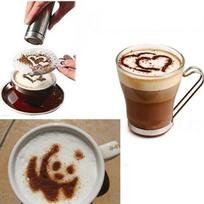 16pcs Kitchen Latte Cake Foam Tool Coffee Art Stencils Decorating Cappuccino