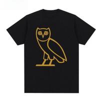 Drake Patinas Antis OVO Vyriški ir Moteriški Marškinėliai Apvaliu Kaklu T-shirt Grynos Medvilnės Trumpomis Rankovėmis Hip-hop Rap Laisvi CLB Kanada S juoda