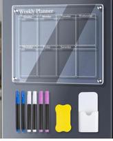 Magnetic Dry Erase Calendar for Fridge-Reusable Monthly&Weekly Planning Board List and Blank Board for All Smooth Surfaces