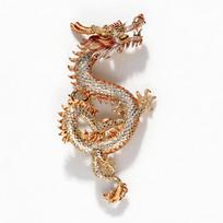 Bo Xin Yun Five-Clawed Golden Dragon Brooch - High-Grade Chinese New Year Zodiac Gift Corsage.