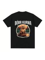 Bober Kurwa Bobr Marškinėliai Juokingi Memos Grafika Mados Hip Hop Trumpomis Rankovėmis Laisvi Marškinėliai Patogūs Marškinėliai S įvairiaspalvis