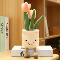 Tulip Flower Plush Toy Simulation Succulent Doll Cute Cartoon Stuffed Plush Flowers Pillow for Girls Kawaii Gift tulip rožinė