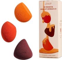 Makiažo kempinėlė, rinkinys Jessup My Magical Makeup Sponges II, 3 vnt., įvairių spalvų