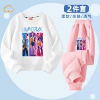 Children's Fashion Witch Hunt K-POP Round Neck Set for Spring and Autumn Boys and Girls Casual Two-piece Set 100