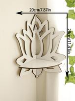 Lotus Crystal Corner Shelf Wall Hanging Crystal Shelf Display White Wooden Wall Shelves Floating Shelf Home Decorations Bedroom