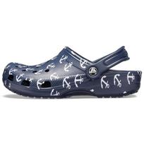 Crocs Classic Clog Nautical Print Hole Sandals Dark Blue 39-40 gray