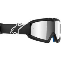 Vaikiški motokroso akiniai Alpinestars Vision Mirror Youth - Corp juoda, veidrodinis sidabrinis pleksis