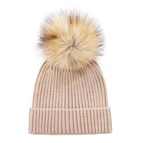 1 Piece Furry Warm Kids Boy Girl Beanie Chic Korean Fashion Crochet Bonnet for Toddler Autumn Winter Thicken Plush Knitted Hat beige