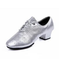 Latin Dance Shoes Women Flamenco Shoes Leather Heels Soft Sole Modern Salsa Ballroom Dancing Shoe Woman's Jazz Tango Dance Shoes 38 auksas