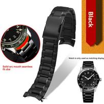 22mm Curved End Bracelet for Longines Pioneer Series L3.812 L3.802 Arc Mouth Stainless Steel Strap L3.812 L3.820 Men Watch Chain 22mm-width sidabras