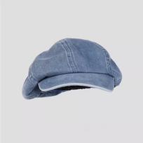 Washed Denim Beret Hat Big Head Octagonal Hat Vintage Newsboy Flat Cap šviesiai mėlyna spalva