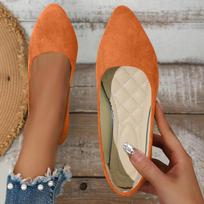 Women's Ballet Flats - Elegant Comfortable With Heel Balerina Shoes Summer Pointed Flat Shoes For Women 43 šafranas