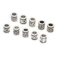 10PCS Viking Beard Beads Alloy Antique Norse Dreadlock Beads for Beard Hair DIY Bracelet Necklace