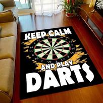 VIKAMA Dartboard Mat - Non-Slip Game Rug with Printed Guide, Protects Floors for Indoor Dart Games in Game Room, Man Cave Decor 40x60cm