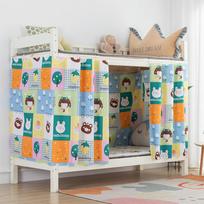 Užtamsinančia užuolaida studentų bendrabučio dviaukštei lovai 1.2m x 2m 1 Side gray