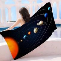 Solar System Planets Microfiber Printed Beach Towel Mountain Climbing Yoga Beach Swimming Running Absorbent Soft Towel Cotton 30x30cm