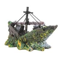 Akvariumo Žuvų Bakelio Dekoracijos Peizažas Piratų Laivo Nuolauža Laivas Vintažinis Dervos Dizainas Valtis Akvariumo Aksesuarai Namų Dekoracijos 13x5x11CM balta