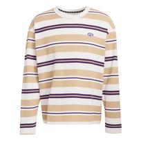 Adidas Originals FW25 90-ųjų Alternatyvus Dryžuotas Vaflinis Laisvo Kirpimo Dryžuotas Ilgomis Rankovėmis Marškinėliai Vyriški Viršutiniai Drabužiai KS6849 L beige