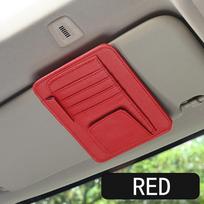 Car Sun Visor Organizer Multi-Pocket Business Card Storage Management Sunglasses Holder Visor Accessories Auto Interior raudona