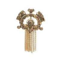 Vintage French Filigree Tassels Brooch Shimmering Flowing Metallic Fringe Decoration Pin Statement Coat Accessories 1