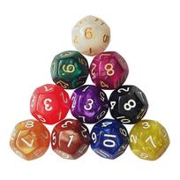18mm 10Pcs Digital Number Cubes For Kid Toys/Games Polyhedral Dice 12 Sided Dice 1