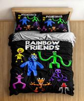 Graffiti Rainbow Friends Cartoon Duvet Cover Uk Single Double King Us Twin Full Queen Size Bed Linen Set EU Single(135*200cm)3pcs