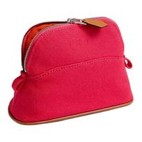 Hermes Bolide 16 Silver Buckle Cotton Mini Clutch Women clutch Red H104772M06 Box Included