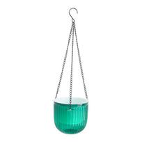 Transparent Hanging Basket Flower Pot for Lazy PeopleinsWind Self-priming Hydroponic Resin Large Diameter Fall-resistant Sunproo 115mm žalia