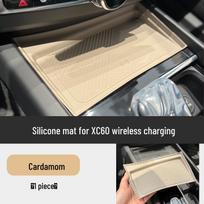 Volvo XC60 centrinės konsolės puodelio laikiklio silikoninis apsauginis kilimėlis (Tinka 26 modeliams) beige