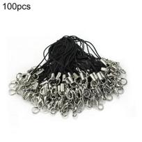 100 Pcs Black Mobile Cell with Lobster Cords Straps Lariat Phone Lanyards Clasps black
