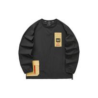 Skechers American Retro Color Block Pocket Detail Crew Neck Pullover Long Sleeve Sweatshirt Men sweatshirt Black L321M106 L black