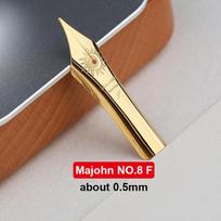 MAJOHN P139 Large Piston Fountain Pen No.6/8 EF/F/M Nib Retro Hard Rubber Tongue All-copper Piston Structure Writing Gfit Pen (as the picture,EF(0.4mm))