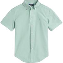 Polo Ralph Lauren Solid Color Logo Embroidered Single-Breasted Short Sleeve Shirt Kids shirts Green 323905297-001 M