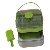 Yousheng Ice Cube Mold with Lid And Ice Shovel Stackable Double Layer Ice Tray Pull-Out Ice Drawer Ice Cube Maker for Cocktail Whiskey Dual Layer žalia