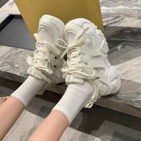 New Hong Kong-style Gray Versatile Little Dad Shoes Thick-soled and Lightweight Student Sports Shoes 35 balta