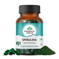 Organic India Spirulina 120 Tablets Plant-Based Protein Superfood Boost Stamina Hair Skin Nails Daily Nutrition