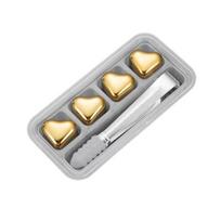 Stainless Steel Ice Cubes Set with Non-Slip Pliers Reusable Cooling Blocks Fast Chilling Whiskey Stones for Cocktails And Beverages A